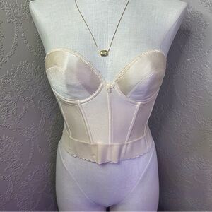 Elegant Cream Bustier Vintage Adonna Bra 34C strapless longline